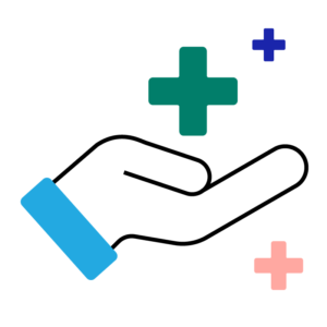 Hand holding a medical cross icon