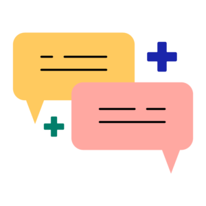 Speech bubbles interacting with each other